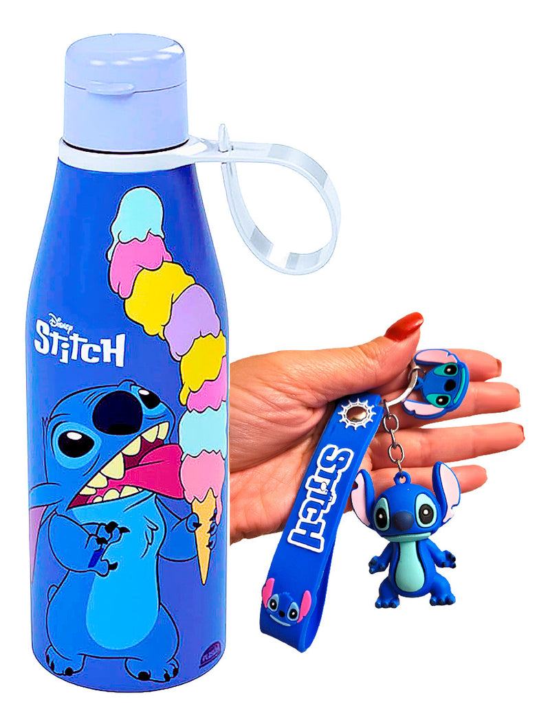Kit Garrafa Stitch Squeeze Infantil Brinde Promoção